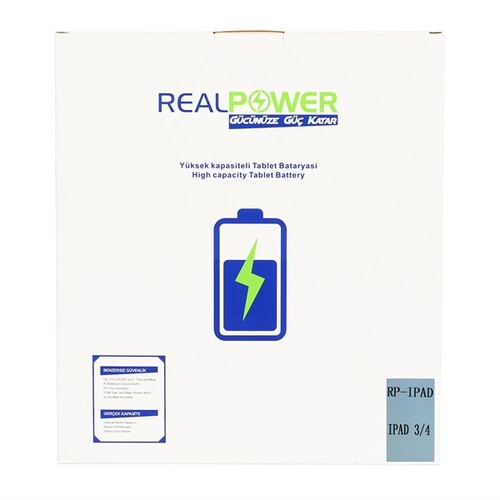 RealPower Apple iPad 4 Yüksek Kapasiteli Batarya Pil 11560mah - Thumbnail