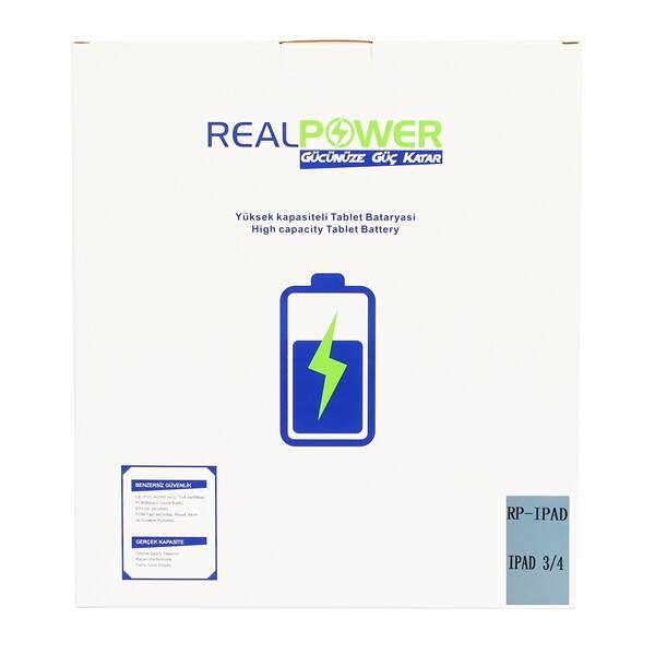 RealPower Apple iPad 4 Yüksek Kapasiteli Batarya Pil 11560mah