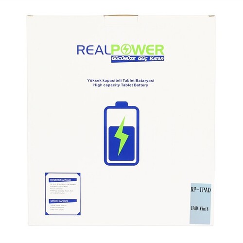 RealPower Apple Uyumlu iPad Mini 4 Batarya 5124mah - Thumbnail