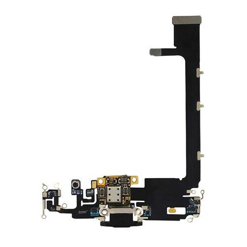 Apple iPhone 11 Pro Max Şarj Soketli Mikrofon Filmi Flex Siyah Servis - Thumbnail