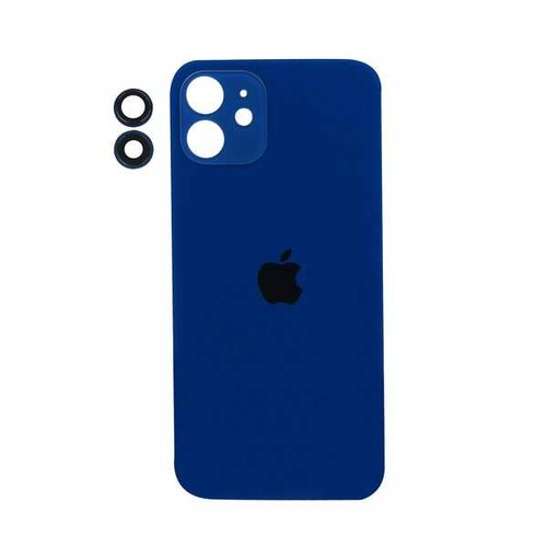 Apple iPhone 12 Arka Kapak Kamera Lensli Mavi - Thumbnail