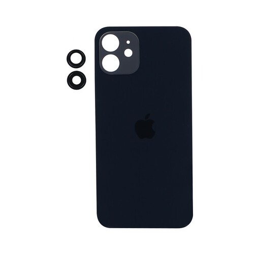 Apple iPhone 12 Arka Kapak Kamera Lensli Siyah - Thumbnail