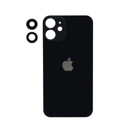 Apple iPhone 12 Mini Arka Kapak Kamera Lensli Siyah - Thumbnail