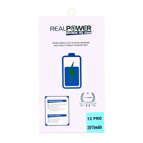 RealPower Apple iPhone 12 Pro Yüksek Kapasiteli Batarya Pil 2815mah