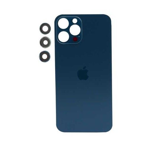 Apple iPhone 12 Pro Max Arka Kapak Kamera Lensli Mavi - Thumbnail
