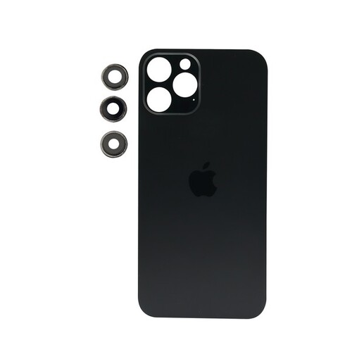 Apple iPhone 12 Pro Max Arka Kapak Kamera Lensli Siyah - Thumbnail