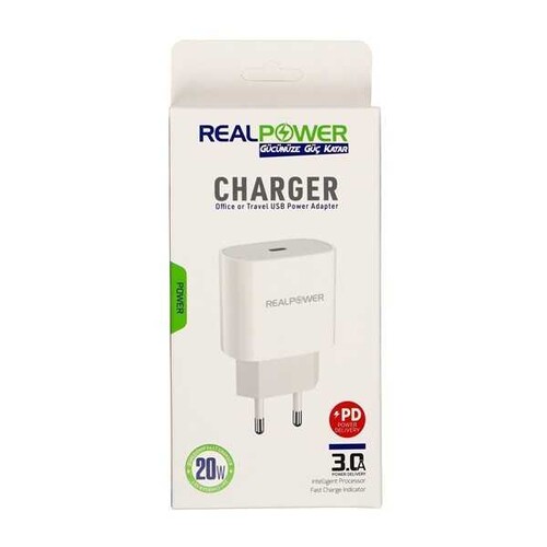 RealPower Apple iPhone 20 W Usb-c Güç Adaptörü Şarj Cihazı - Thumbnail