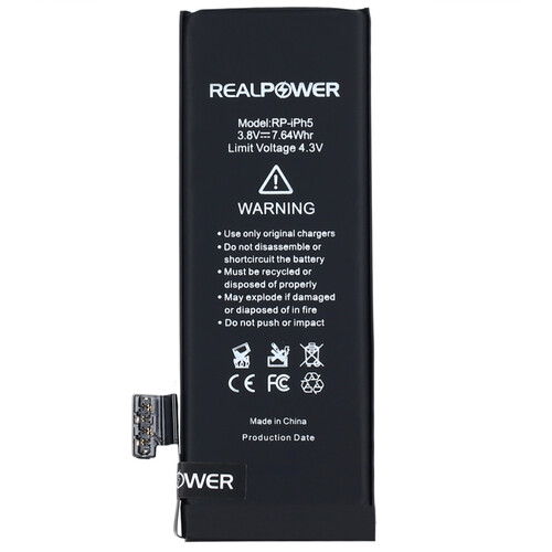 RealPower Apple iPhone 5 Yüksek Kapasiteli Batarya Pil 2010mah - Thumbnail