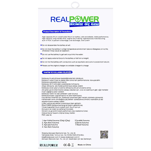 RealPower Apple iPhone 5 Yüksek Kapasiteli Batarya Pil 2010mah - Thumbnail