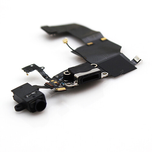 Apple iPhone 5c Kulaklık Soketli Şarj Soketli Film Flex Siyah - Thumbnail