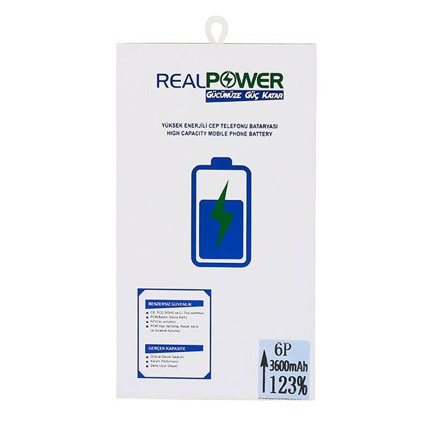 Realpower Apple iPhone 6 Plus Uyumlu Yüksek Kapasiteli Batarya Pil 3700mah