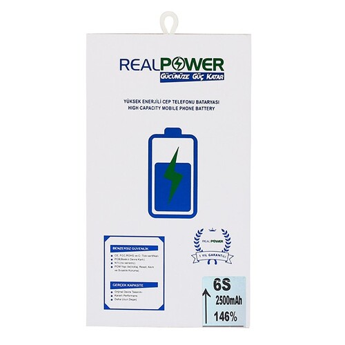 RealPower Apple iPhone 6s Yüksek Kapasiteli Batarya Pil 2520mah - Thumbnail