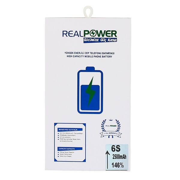 RealPower Apple iPhone 6s Yüksek Kapasiteli Batarya Pil 2520mah