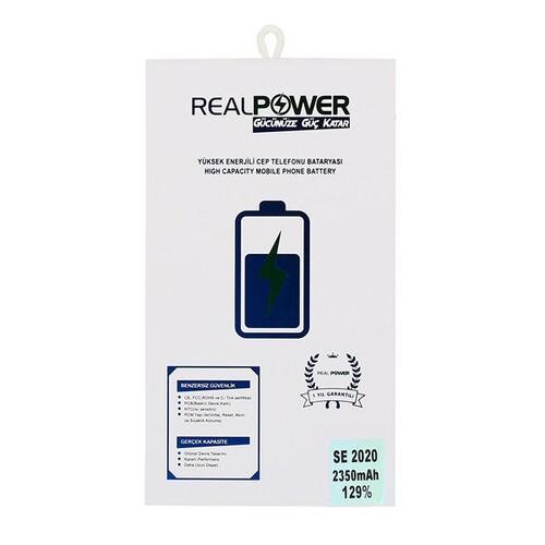 Realpower Apple iPhone Se 2020 Uyumlu Yüksek Kapasiteli Batarya Pil 2500mah - Thumbnail