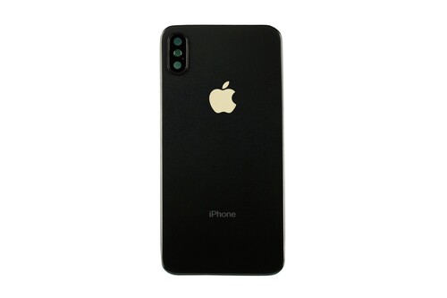Apple iPhone X Arka Kapak Kamera Lensli Siyah - Thumbnail