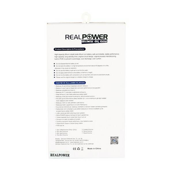 RealPower Apple iPhone X Yüksek Kapasiteli Batarya Pil 3520mah