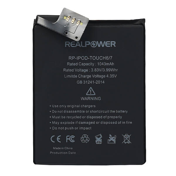 Realpower Apple iPod Touch 6 Uyumlu Yüksek Kapasiteli Batarya Pil A1641