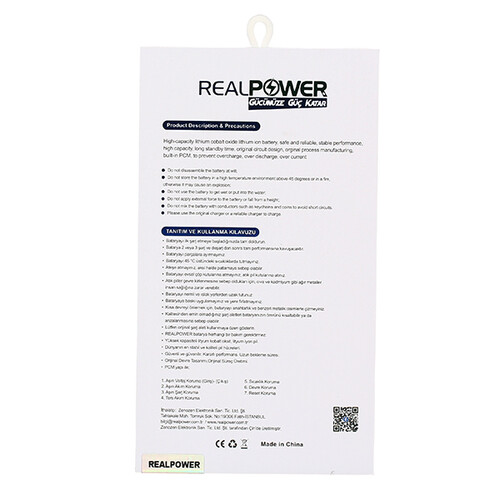Realpower Apple iPod Touch 6 Uyumlu Yüksek Kapasiteli Batarya Pil A1641 - Thumbnail