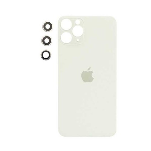 Apple Uyumlu iPhone 11 Pro Arka Kapak Kamera Lensli Beyaz - Thumbnail