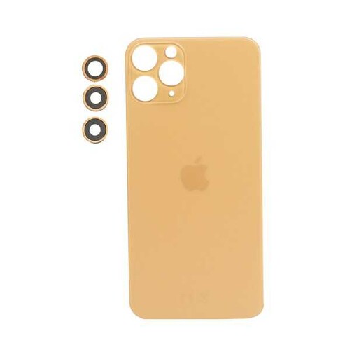 Apple Uyumlu iPhone 11 Pro Arka Kapak Kamera Lensli Gold - Thumbnail