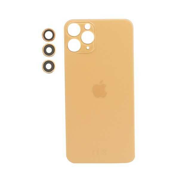Apple Uyumlu iPhone 11 Pro Arka Kapak Kamera Lensli Gold