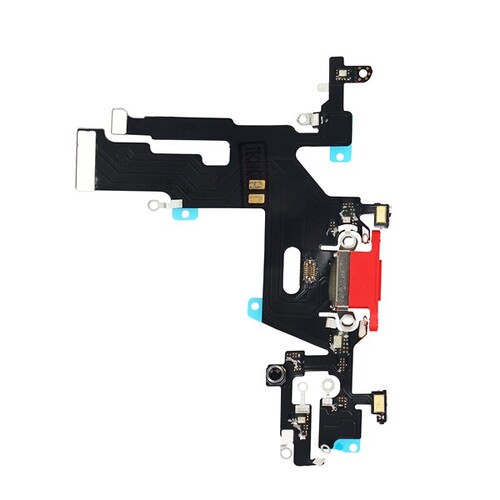 Apple Uyumlu iPhone 11 Şarj Soketli Mikrofon Filmi Flex Kırmızı - Thumbnail