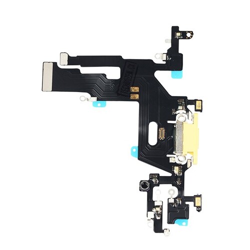 Apple Uyumlu iPhone 11 Şarj Soketli Mikrofon Filmi Flex Sarı - Thumbnail