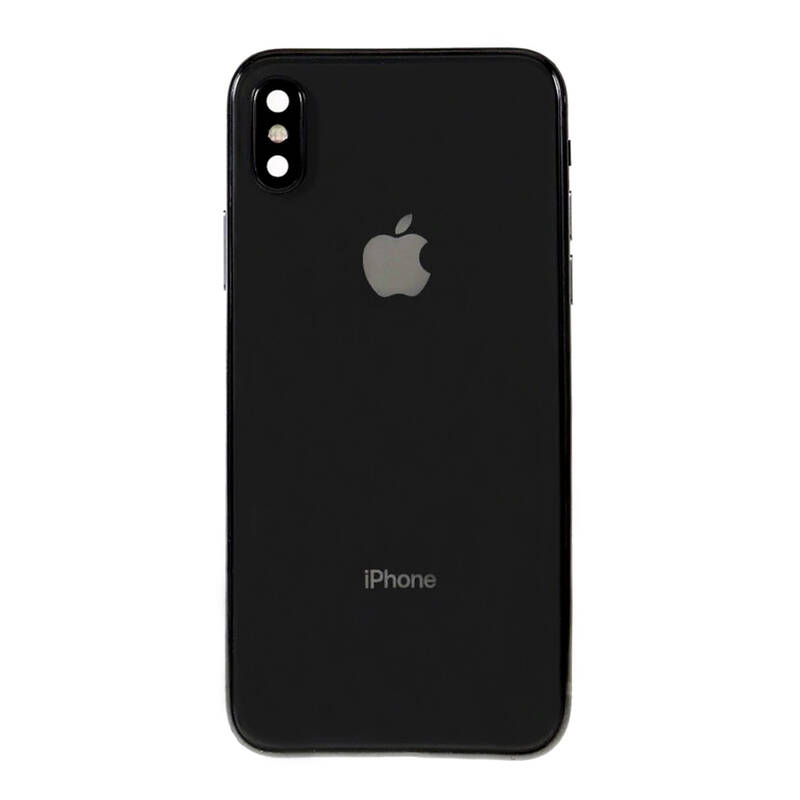 Apple Uyumlu iPhone Xs Kasa Kapak Siyah Dolu