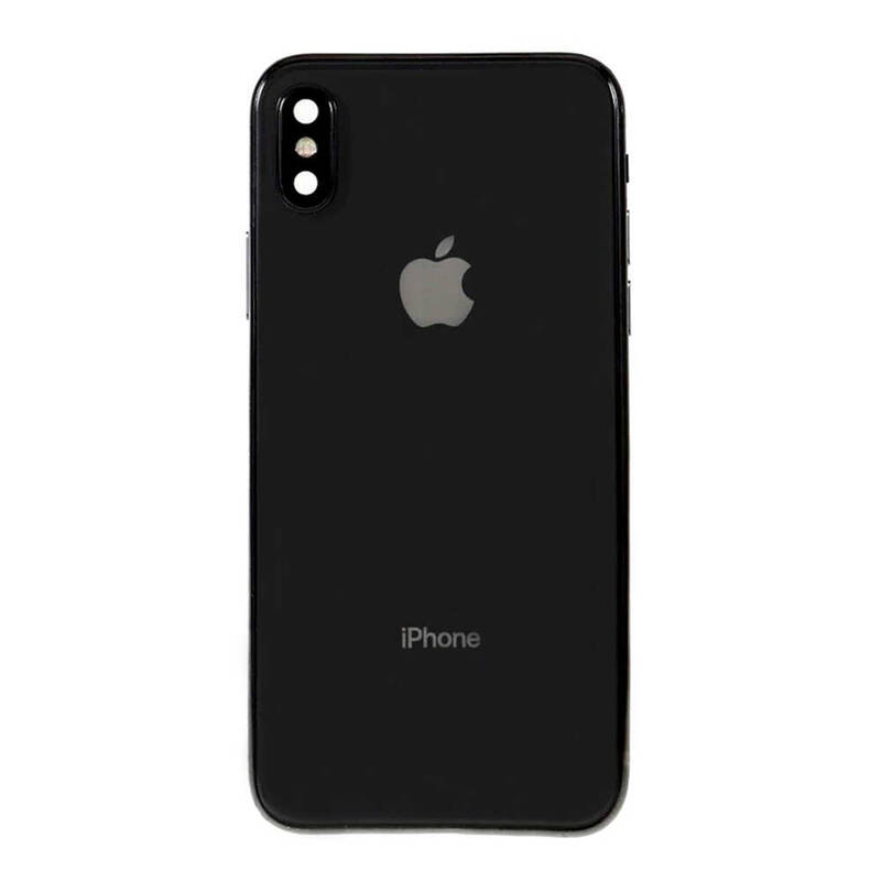 Apple Uyumlu iPhone Xs Kasa Kapak Siyah Dolu