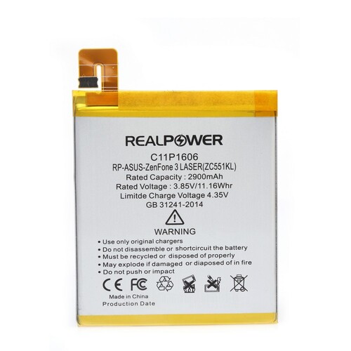 RealPower Asus Zenfone 3 Laser Zc551kl C11p1606 Yüksek Kapasiteli Batarya Pil - Thumbnail