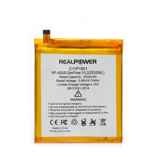 RealPower Asus Zenfone 3 Ze520kl Yüksek Kapasiteli Batarya Pil - Thumbnail