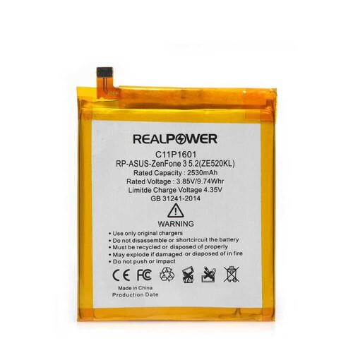 RealPower Asus Zenfone 3 Ze520kl Yüksek Kapasiteli Batarya Pil - Thumbnail