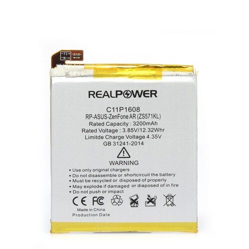 RealPower Asus Zenfone Ar Zs571kl C11p1608 Yüksek Kapasiteli Batarya Pil - Thumbnail