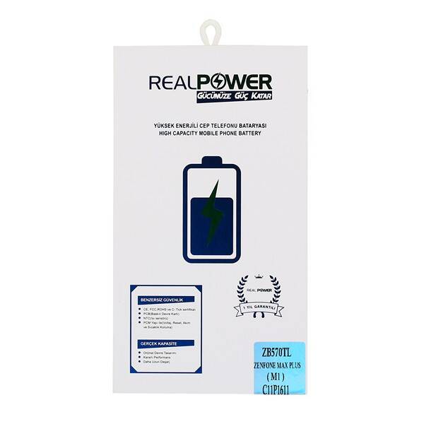RealPower Asus Zenfone Max Plus M1 Zb570tl Yüksek Kapasiteli Batarya Pil