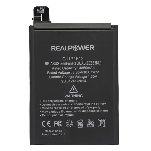 RealPower Asus Zenfone Zoom S Ze553kl C11p1612 Yüksek Kapasiteli Batarya Pil - Thumbnail