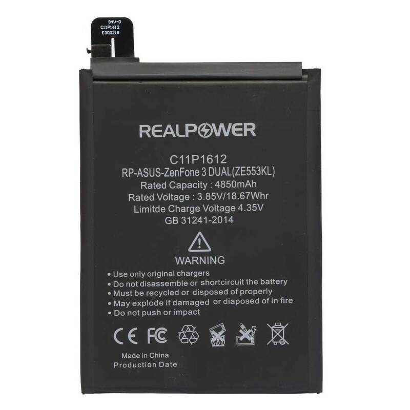 RealPower Asus Zenfone Zoom S Ze553kl C11p1612 Yüksek Kapasiteli Batarya Pil