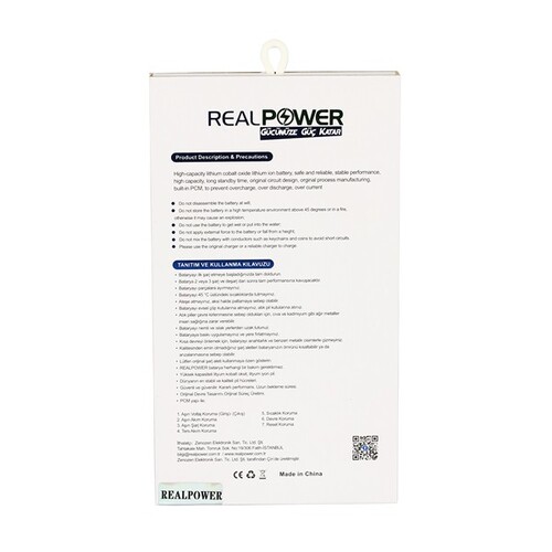 RealPower Avea Uch 4 Yüksek Kapasiteli Batarya Pil 2000mah - Thumbnail
