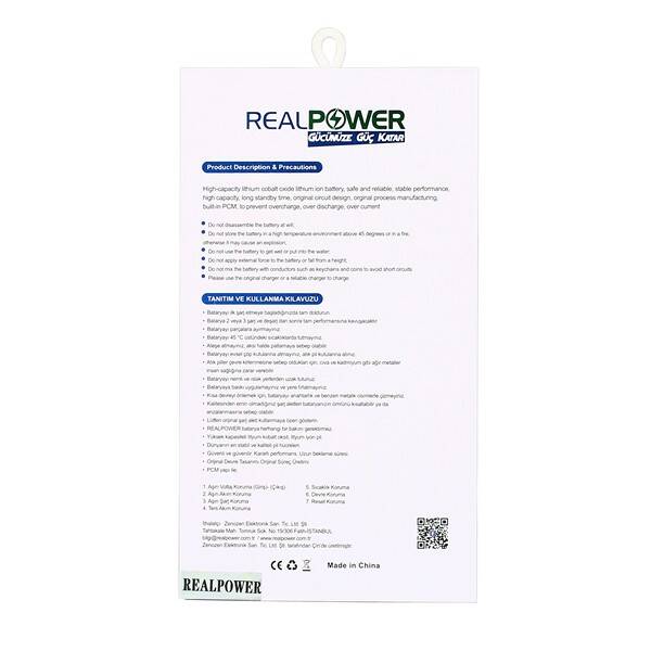 RealPower General Mobile Discovery Gm8 Yüksek Kapasiteli Batarya Pil 3100mah