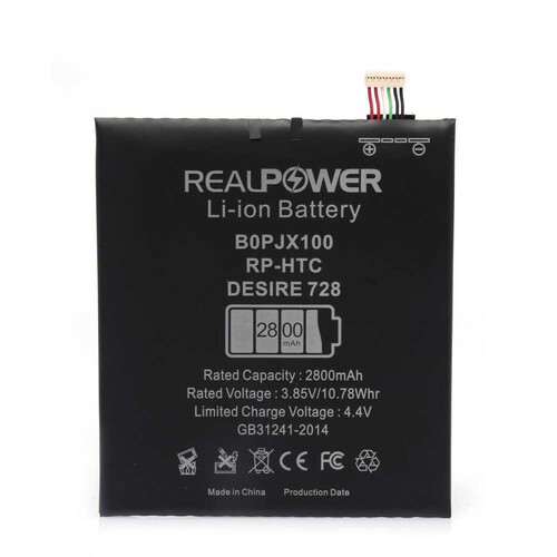 RealPower Htc Desire 728 Yüksek Kapasiteli Batarya Pil 2800mah - Thumbnail