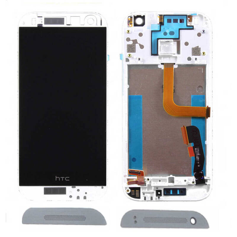 Htc One Mini 2 M8 Mini Lcd Ekran Dokunmatik Gümüş Çıtalı