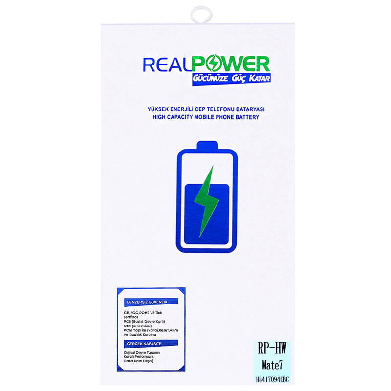 RealPower Huawei Mate 7 Yüksek Kapasiteli Batarya Pil 4300mah