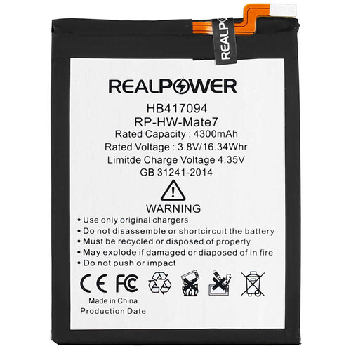 RealPower Huawei Mate 7 Yüksek Kapasiteli Batarya Pil 4300mah - Thumbnail