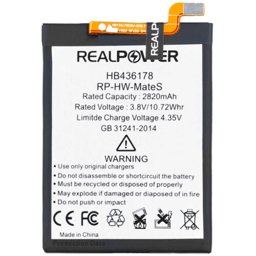 RealPower Huawei Mate S Yüksek Kapasiteli Batarya Pil 2820mah - Thumbnail