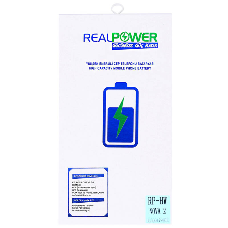 RealPower Huawei Nova 2 Yüksek Kapasiteli Batarya Pil 3050mah