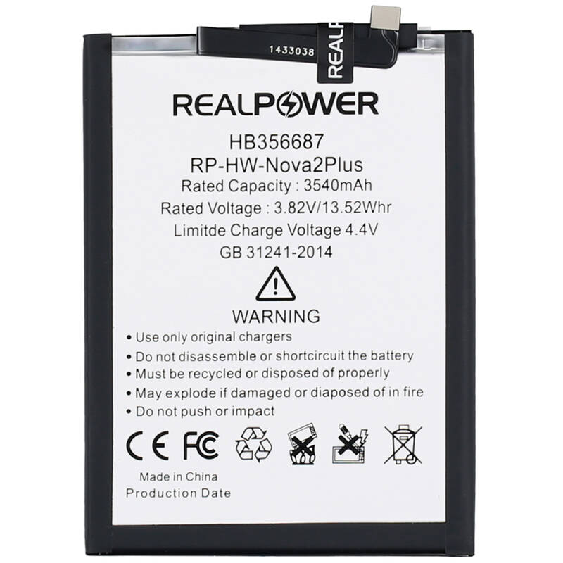 RealPower Huawei Nova 2 Plus Yüksek Kapasiteli Batarya Pil 3540mah