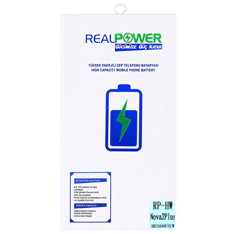 RealPower Huawei Nova 2 Plus Yüksek Kapasiteli Batarya Pil 3540mah
