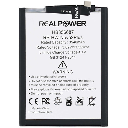 RealPower Huawei Nova 2 Plus Yüksek Kapasiteli Batarya Pil 3540mah - Thumbnail