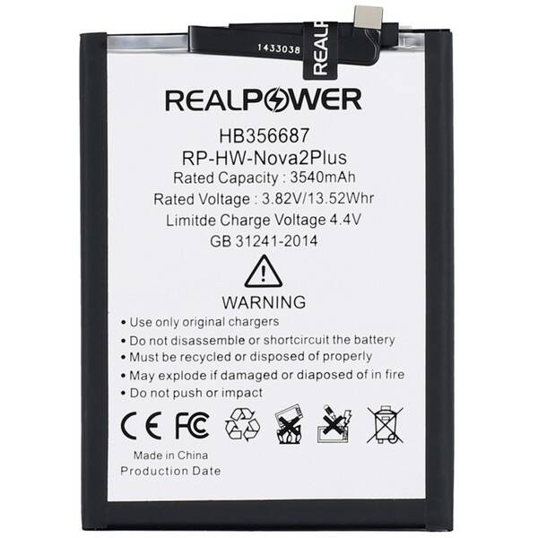 RealPower Huawei Nova 2i Yüksek Kapasiteli Batarya Pil 3540mah