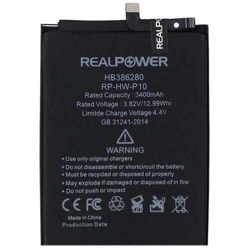 RealPower Huawei P10 Yüksek Kapasiteli Batarya Pil 3400mah - Thumbnail