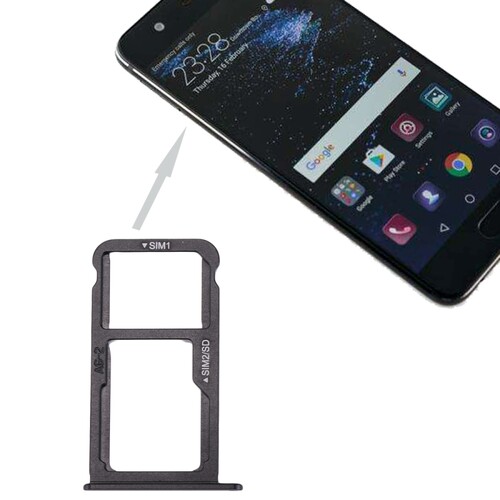 Huawei P10 Sim ve Mmc Kart Tepsisi Siyah - Thumbnail